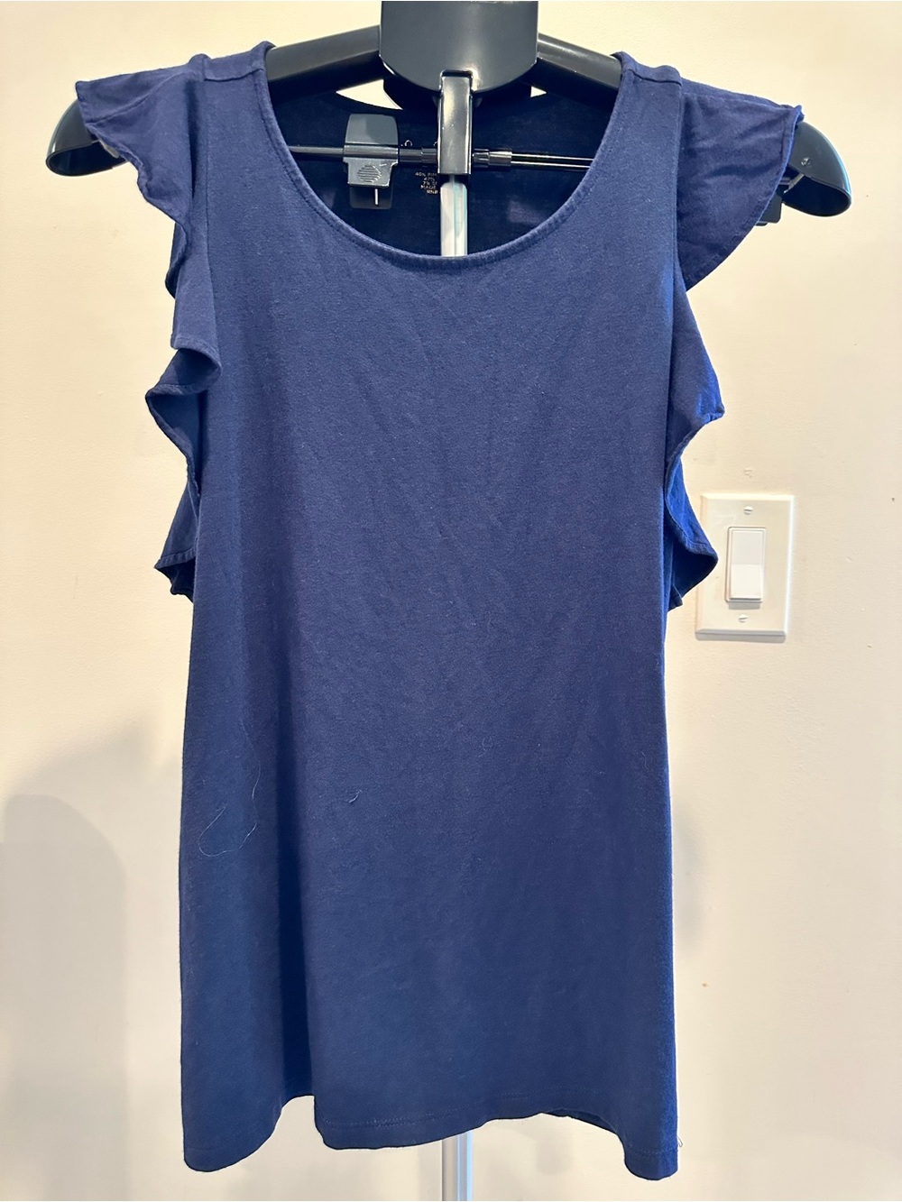 Lilly Pulitzer Navy Ruffle Sleeve Tank